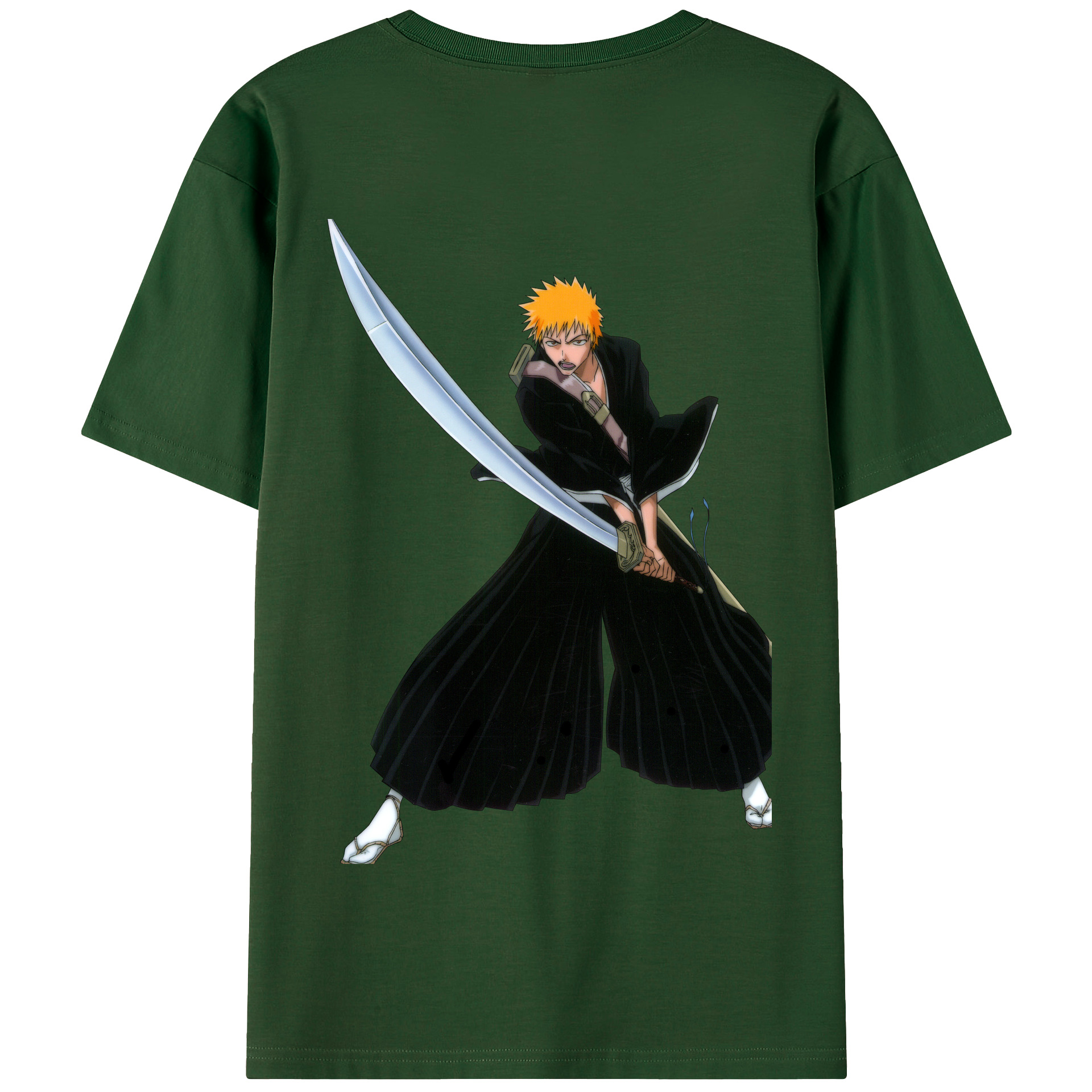 （画像用） ブリーチ 黒崎一護（くろさき いちご）BLEACH Kurosaki Ichigo 綿100％半袖Tシャツ（背面プリント）